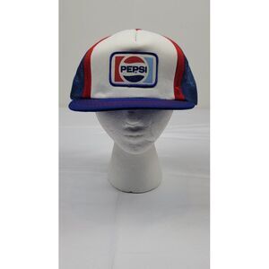 Pepsi Cola Trucker SnapBack Hat. Vintage 80's‎ Mesh Cap. Made In USA. NWOT